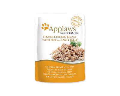 Kapsička APPLAWS Cat Pouch Chicken with Beef in Jelly 70 g