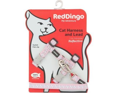 Postroj Red Dingo s vodítkem - reflexní - růžová ziggy