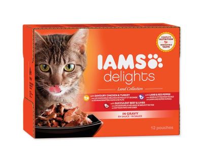 Kapsičky IAMS Cat výběr ze suchozemských mas v omáčce multipack 1020 g