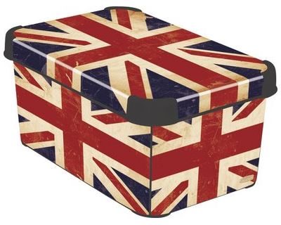 Curver úložný box, vzor britská vlajka, velikost S