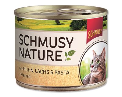 Schmusy Nature Menu konzerva - kura & losos 190 g