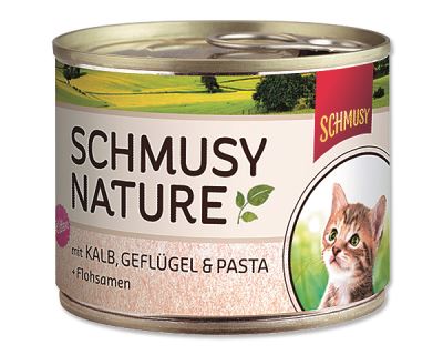 Schmusy Nature Menu Junior konzerva - teľacie & hydina pre mačiatka 190 g