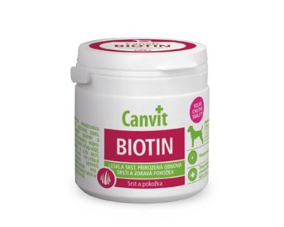 Canvit Biotín - výživový doplnok pre kvalitnú srsť psa 100 g