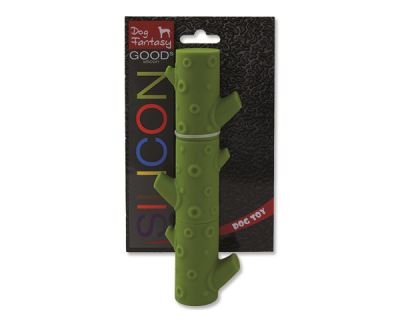 DOG FANTASY silikonová větev tmavě zelená 21 cm
