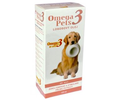 Omega3 pets Lososový olej doplnok stravy pre psov pre kvalitnú srsť a podporu imunitného systému 125 ml