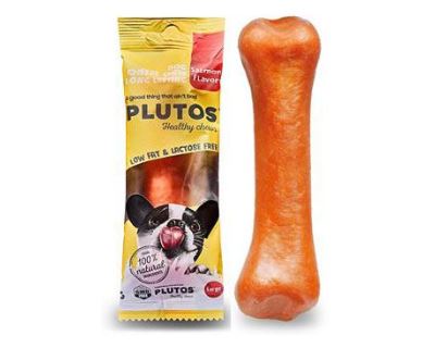 Pochoutka Plutos sýrová kost Large s lososem 78g