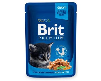 Brit Premium Kitten Chicken Chunks - kapsička s kuracími kúskami pre mačiatka 100 g