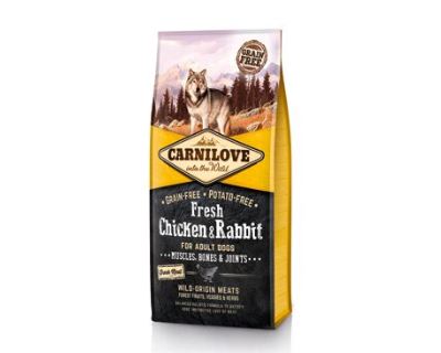 CARNILOVE Fresh Chicken & Rabbit Muscles, Bones & Joints for Adult dogs 12kg
