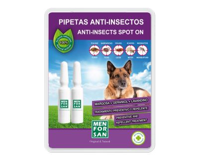 Menforsan Antiparazitný pipety proti blchám a kliešťom pre psov - 2 x 1,5 ml
