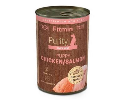 Fitmin dog Purity tin konz PUPPY salm&chicken 400g