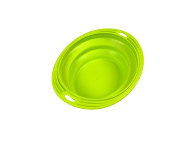 Silikonová cestovní miska oválná Argi - zelená - 500 ml