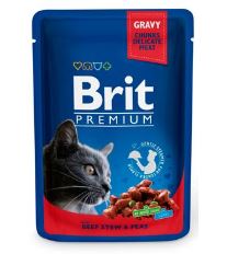 Brit Premium Cat Beef Stew &amp; Peas - kapsička hovädzie &amp; hrášok pre mačky 100 g