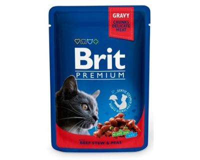 Brit Premium Cat Beef Stew & Peas - kapsička hovädzie & hrášok pre mačky 100 g