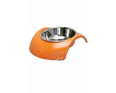 Rogz Bowlz Luna 2 v 1 - Miska pre psov nerezová a plastová oranžová, 350 ml