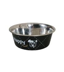 Miska nerez protiskluz pes HAPPY 17cm 0,8l černá Zolux