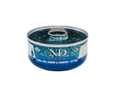 N&D CAT OCEAN Kitten Tuna & Cod & Shrimp & Pumpkin 70g