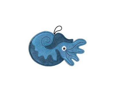 Hračka pes LEATHER NAUTILUS kůže,modrá 21cm Kiwi