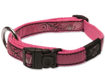 Obojok pre psa nylonový - Rogz Fancy Dress Pink Bones - 2 x 34 – 56 cm