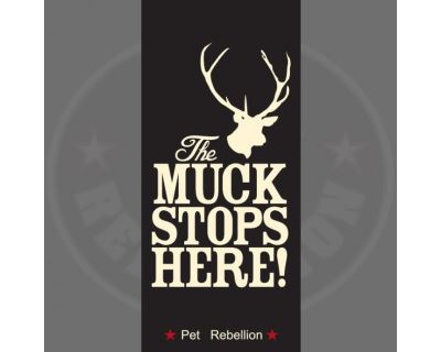 PET REBELLION Běhoun Muck stop here!, černý 45x100cm