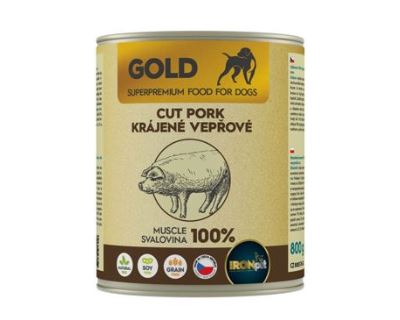 IRONpet Gold Dog Pork cut muscle konzerva 800g
