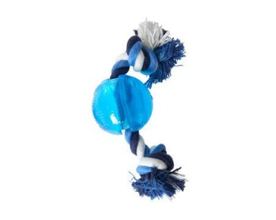 Hračka pes BUSTER Strong Ball s provazem sv. modrá, S