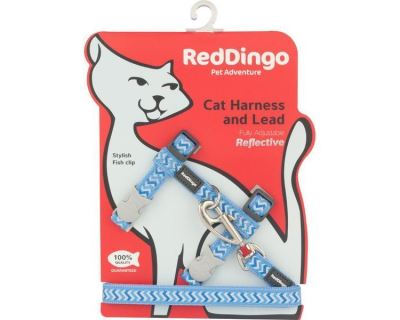 Postroj Red Dingo s vodítkem - reflexní - modrá ziggy