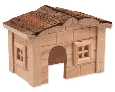 Domček SMALL ANIMAL drevený jednoposchodový 20,5 x 14,5 x 12 cm