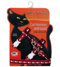 Red Dingo Postroj s vodítkem - kočka - Fisbone Red