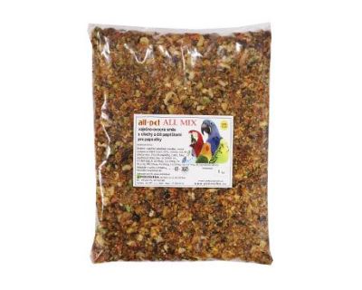 Krmivo pro Papoušky ALL MIX vaječná směs s ořechy 1kg