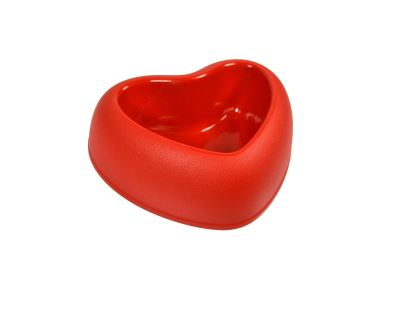 Plastová miska s protiskluzem Argi - srdce - červená - 800 ml