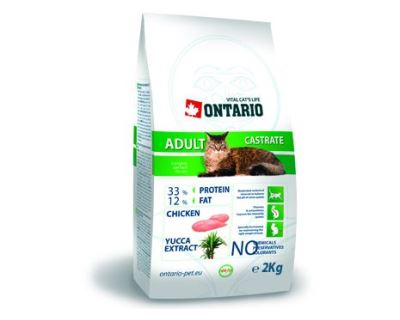 Ontario Adult Castrate - kuracie pre kastrované mačky 2 kg