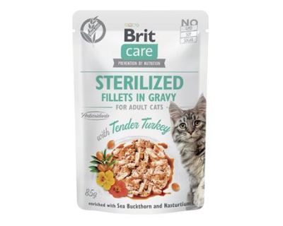 Brit Care Cat Fillets in Gravy Steril. Salmon&Tuna 85g