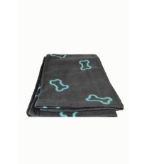 Deka pro psy BARNEY šedá a kostičky 150x100cm TR (1)
