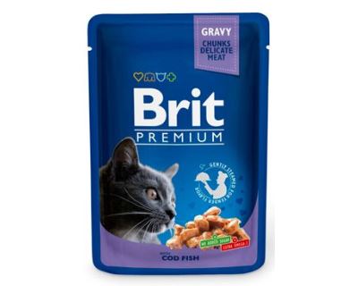 Brit Premium Cat Cod Fish - kapsička treska v omáčke pre mačky 100 g