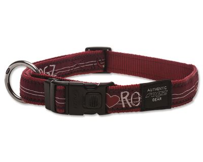 Obojek pre psa nylonový - Rogz Fancy Dress Red Heart - 2,5 x 43 - 70 cm