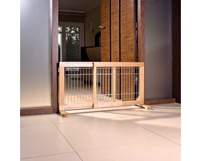 Posuvná bariéra pro štěňata a malé psy 63-108x50x31 cm