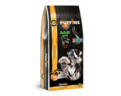 Puffins Dog Adult Maxi Beef 15kg