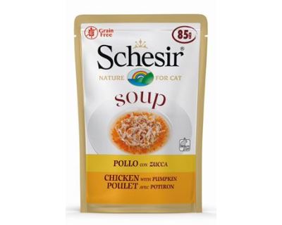 Schesir Cat kapsa Adult Soup kuře/dýně 85g