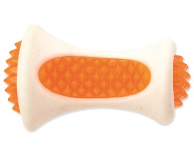 Hračka DOG FANTASY TPR LED kost bílá 12,5 cm