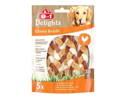 Pochoutka 8in1 Delights Chewy Braids XS/S 75g