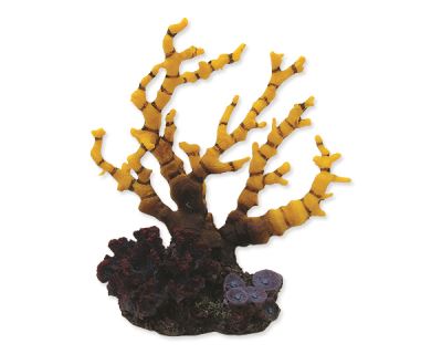 Dekorace AQUA EXCELLENT Mořský korál žlutofialový 12,5 x 8,1 x 13 cm