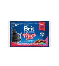 Brit Premium Cat Meat Plate - kapsičky pre mačky rôzne príchute 4x100 g