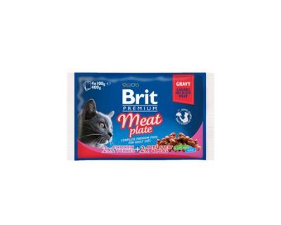 Brit Premium Cat Meat Plate - kapsičky pre mačky rôzne príchute 4x100 g