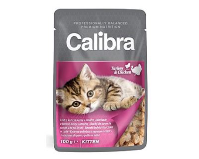 Calibra Cat Kitten - kapsička morčacie a kuracie v omáčke 100 g