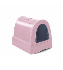 Krytý mačací záchod s výsuvnou zásuvkou pre stelivo Argi - ružový - 40x56x42,5 cm