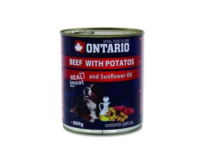 Ontario Beef, potatos, Sunflower Oil konzerva - hovädzie & zemiaky & slnečnicový olej pre dospelých psov 800 g