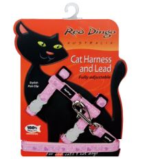Red Dingo Nylonový postroj s vodítkom pre mačku Breezy Love Pink