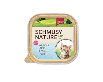Schmusy Nature Menu Junior vanička - losos & jahňa pre mačiatka 100 g