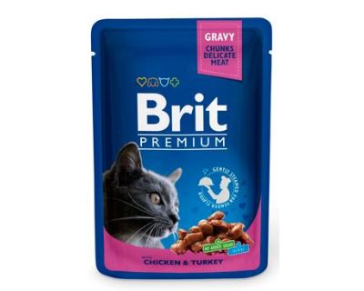 Brit Premium Cat Chicken & Turkey - kapsička kuracie & morčacie pre mačky 100 g