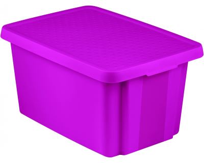 Curver Úložný box ESSENTIALS 45l s víkem fialový